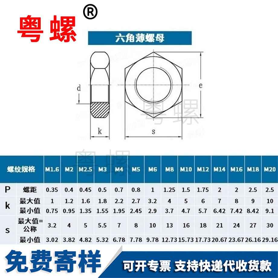 供應(yīng)六角牡丹江薄螺母薄螺帽