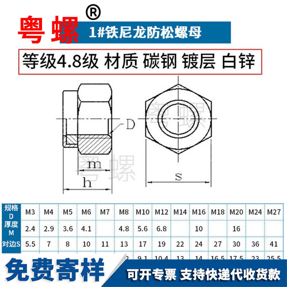 訂做鍍鋅怒江尼龍怒江防松螺母
